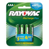 Rayovac AAA Rechargeable NiMH Batteries, 4-Pack