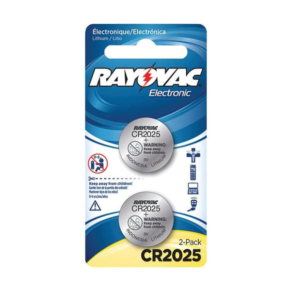 2 x Rayovac CR2025 DL2025 BR2025 3 Volt Lithium Battery Replacemen