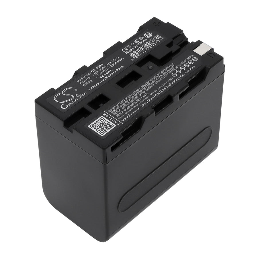 Battery for Sony NP-F930, NP-F950, NP-F960, NP-F970 7.4V 6600mAh