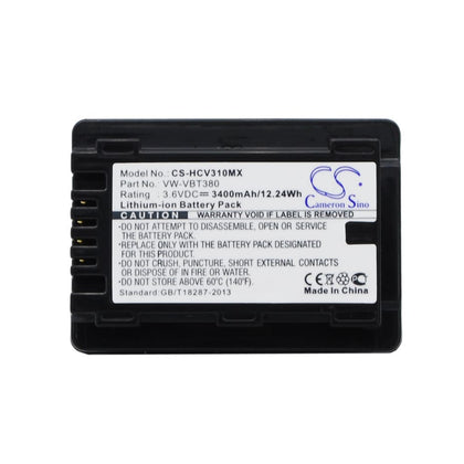 Battery for Panasonic HC-989, HC-V110, HC-V130 3.6V 3400mAh