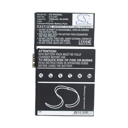 Battery for Apple iPad 2, iPad 2 3G, iPad 2 WIFI 3.7V 6300mAh