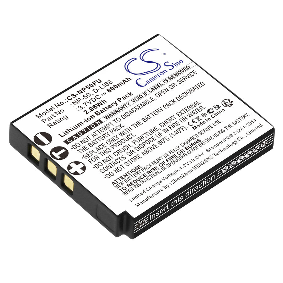 Battery for Fujifilm FinePix F100fd, F200EXR, F300EXR, F550EXR 3.7V 800mAh