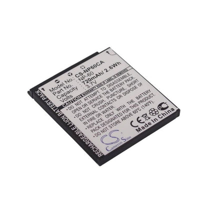 Battery for Casio Exilim EX-S10, Exilim EX-S12, Exilim EX-Z29 3.7V 720mAh