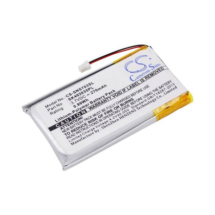 Battery for Sony NW-S603F, NW-S703F, NW-S705F 3.7V 270mAh