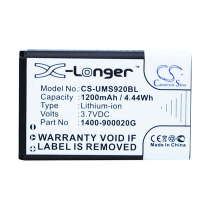 Battery for Unitech MS920 3.7V 1200mAh