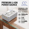 Battery for Casio Exilim Pro EX-F1, Exilim Pro EX-F1BK 7.4V 1800mAh