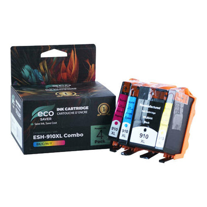 Remanufactured HP 910XL 3YL65AN 3YL62AN 3YL63AN 3YL64AN Ink Cartridge Combo - Eco-Saver