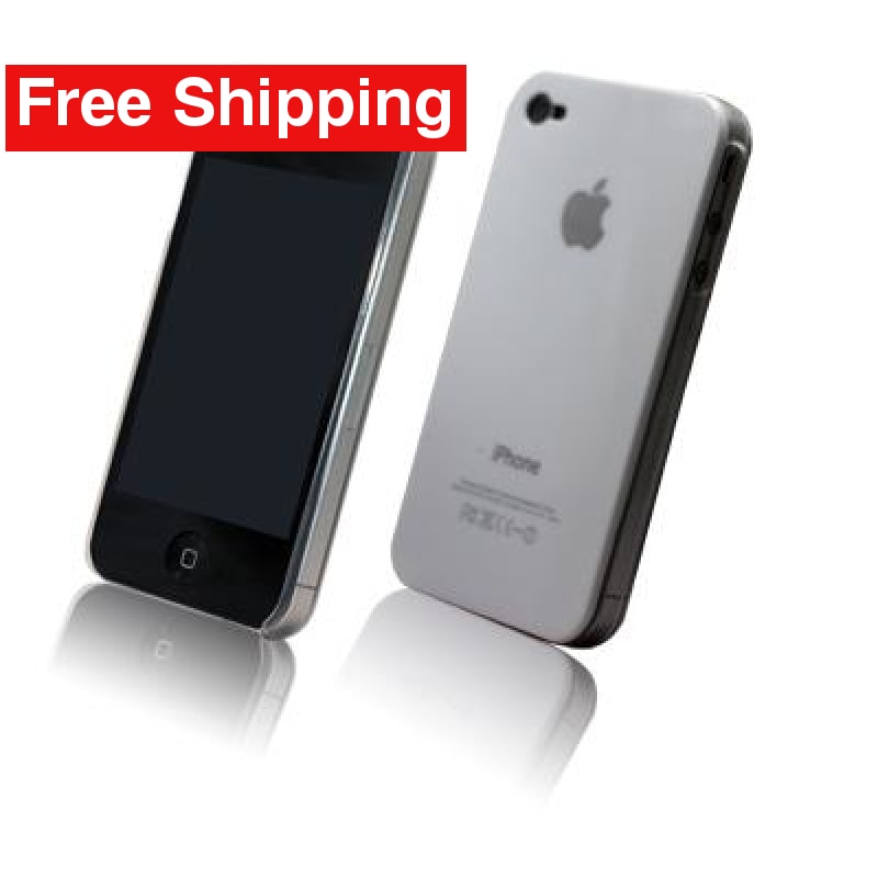 White Snap-on Hard Back Cover case Apple iPhone 4G - Free Shipping