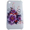 Snap On Hard Case For iPhone 3G 3GS : Purple Flowers