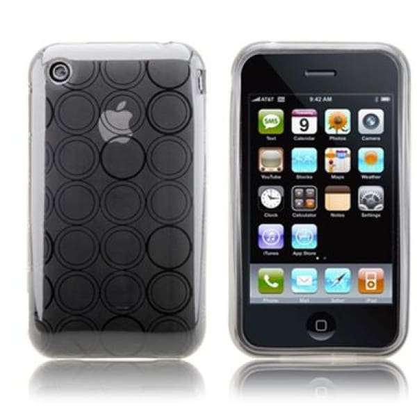 Transparent silicone case circle design for iphone 3g 3gs