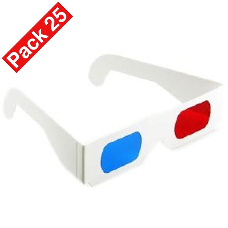 3D glasses with Red Cyan lenses and white paper frames