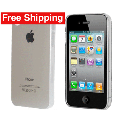 White Snap-on Hard Back Cover case Apple iPhone 4G - Free Shipping