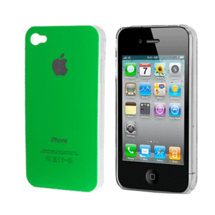 Green Snap-on Hard Back Cover case Apple iPhone 4G