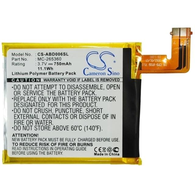 Premium Battery for Amazon Kindle 6, D01100, Kindle 4 3.7V, 750mAh - 2.78Wh