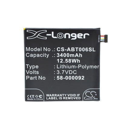 Premium Battery for Amazon Fire Hd 6, St06, Kindle Fire Hd 6 3.7V, 3400mAh - 12.58Wh