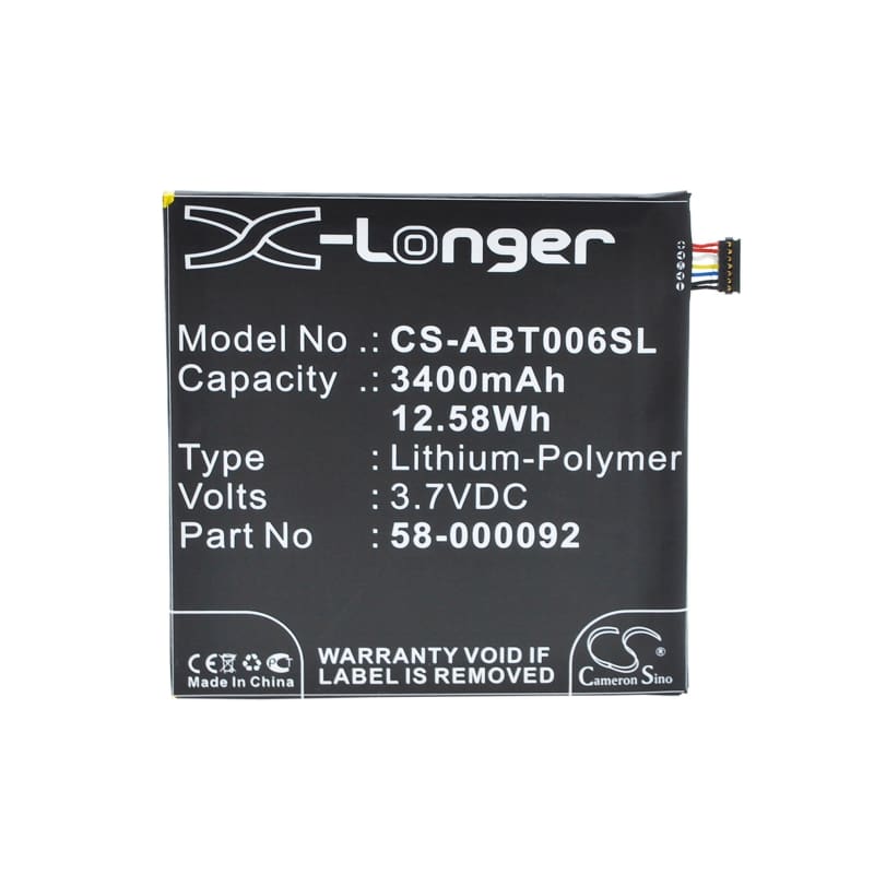 Premium Battery for Amazon Fire Hd 6, St06, Kindle Fire Hd 6 3.7V, 3400mAh - 12.58Wh