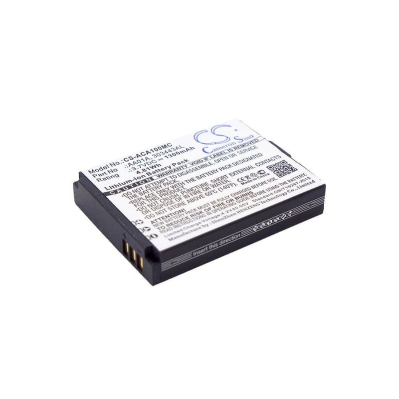 Premium Battery for Activeon, Dka10w-b, Dx, Lka10w-b, Lx 3.7V, 1300mAh - 4.81Wh