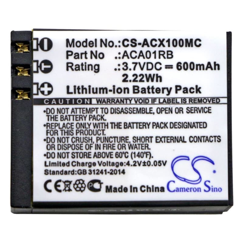 Premium Battery for Activeon, Cx, Cx Gold, Cx Hd 3.7V, 800mAh - 2.96Wh