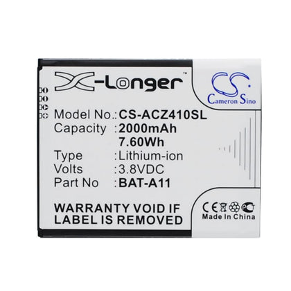 Premium Battery for Acer Liquid Z410 3.8V, 2000mAh - 7.60Wh