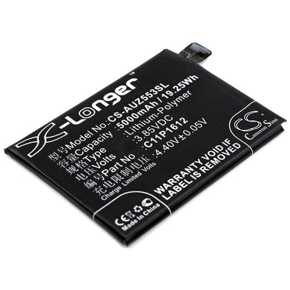 Premium Battery for Asus Zenfone 3 Zoom, Zenfone 3 Zoom Dual Sim Lte, Ze553kl 3.85V, 5000mAh - 19.25Wh