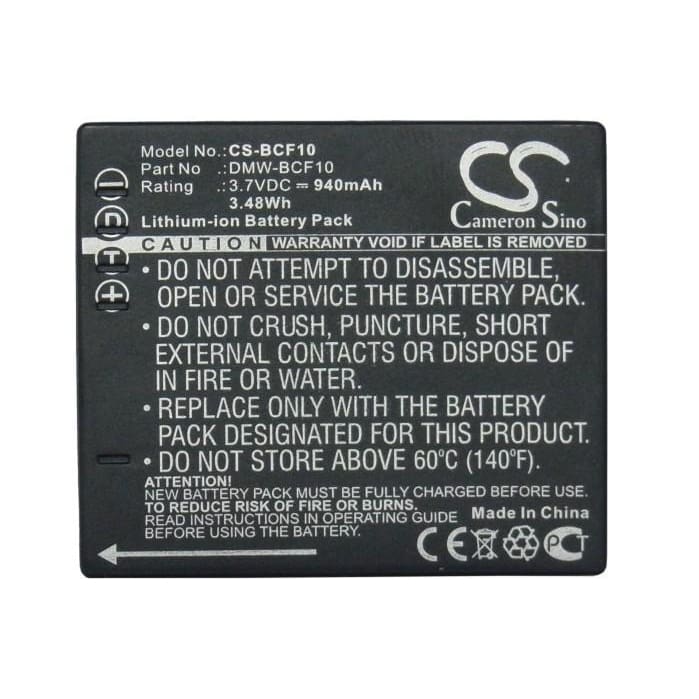 Premium Battery for Panasonic Lumix Dmc-fs4k, Lumix Dmc-fs8s, 3.7V, 940mAh - 3.48Wh