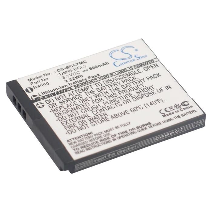 Premium Battery for Panasonic Lumix Dmc-f5, Lumix Dmc-f5k, 3.7V, 600mAh - 2.22Wh