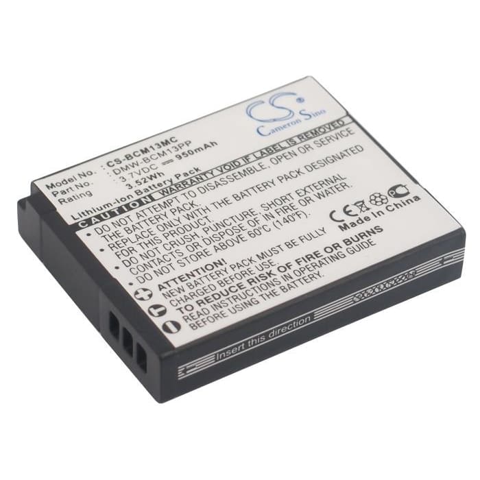 Premium Battery for Panasonic Lumix Dmc-ft5, Lumix Dmc-ft5a, 3.7V, 950mAh - 3.52Wh