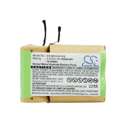Premium Battery for Black & Decker V3610 3.6V, 3000mAh - 10.80Wh