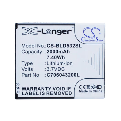 Premium Battery for BLU Studio 5.0C HD, Studio 5.0 II, Studio 5.0C Mini 3.7V, 2000mAh - 7.40Wh