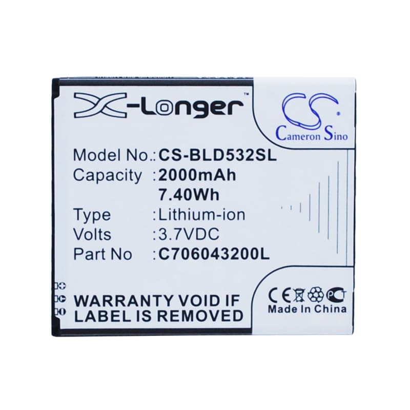 Premium Battery for BLU Studio 5.0C HD, Studio 5.0 II, Studio 5.0C Mini 3.7V, 2000mAh - 7.40Wh