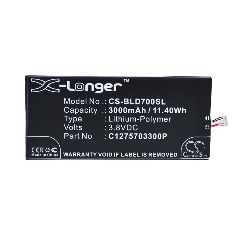 Premium Battery for BLU Studio 7.0 HD, D700A, D700i 3.8V, 3000mAh - 11.40Wh