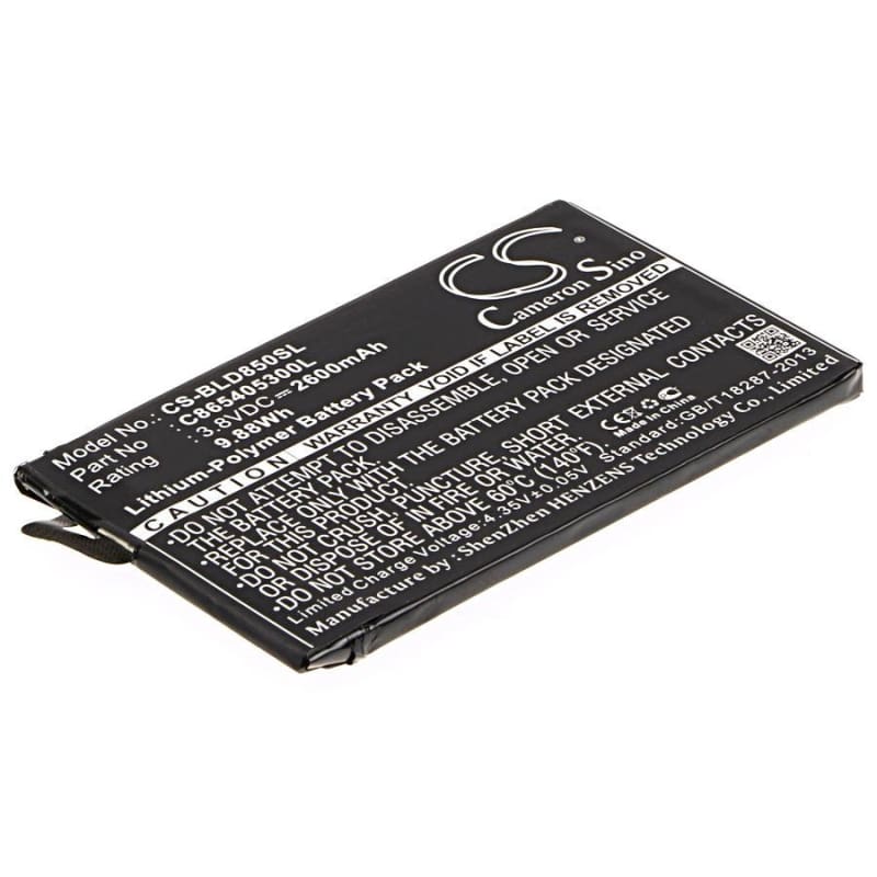 Premium Battery for BLU Studio XL, Studio XL 6.0 HD, D850Q 3.8V, 2600mAh - 9.88Wh