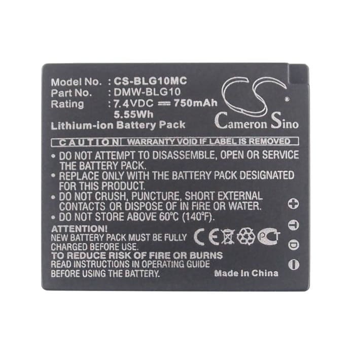 Premium Battery for Panasonic Lumix Dmc-gf6, Lumix Dmc-gf6k, 7.4V, 750mAh - 5.55Wh