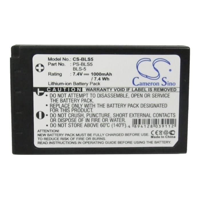 Premium Battery for Olympus E-pl5, E-pl6, E-pl7, E-pm2, 7.2V - 7.6V, 1000mAh - 7.40Wh