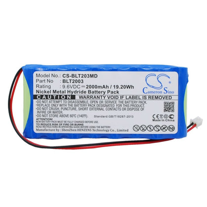 Premium Battery for Biolat Blt2003, Blt2003 Ecg Ekg 9.6V, 2000mAh - 19.20Wh