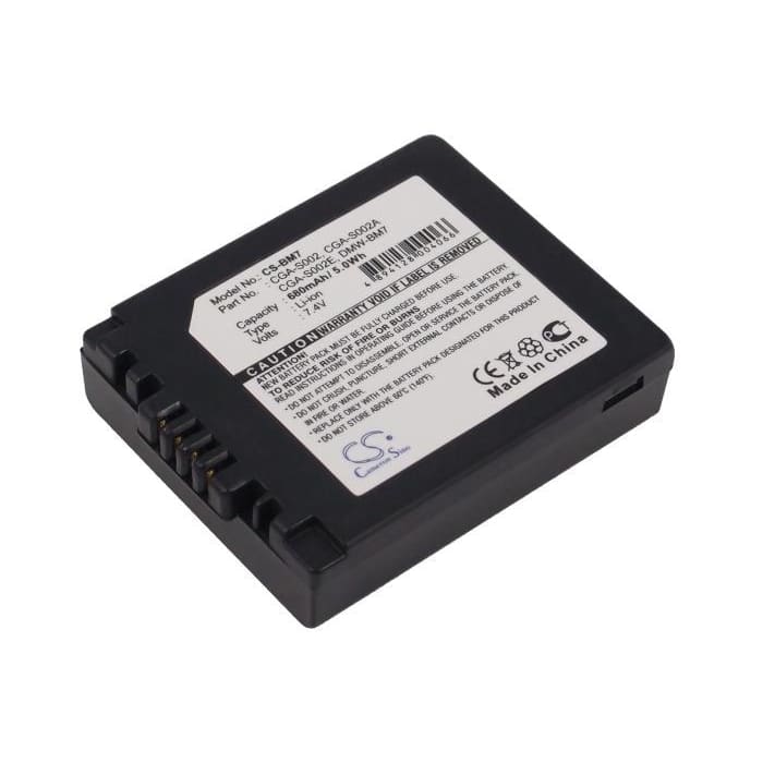 Premium Battery for Panasonic Dmc-fz10, Dmc-fz10eb, Dmc-fz10eg-k, Dmc-fz10eg-s, 7.4V, 680mAh - 5.03Wh