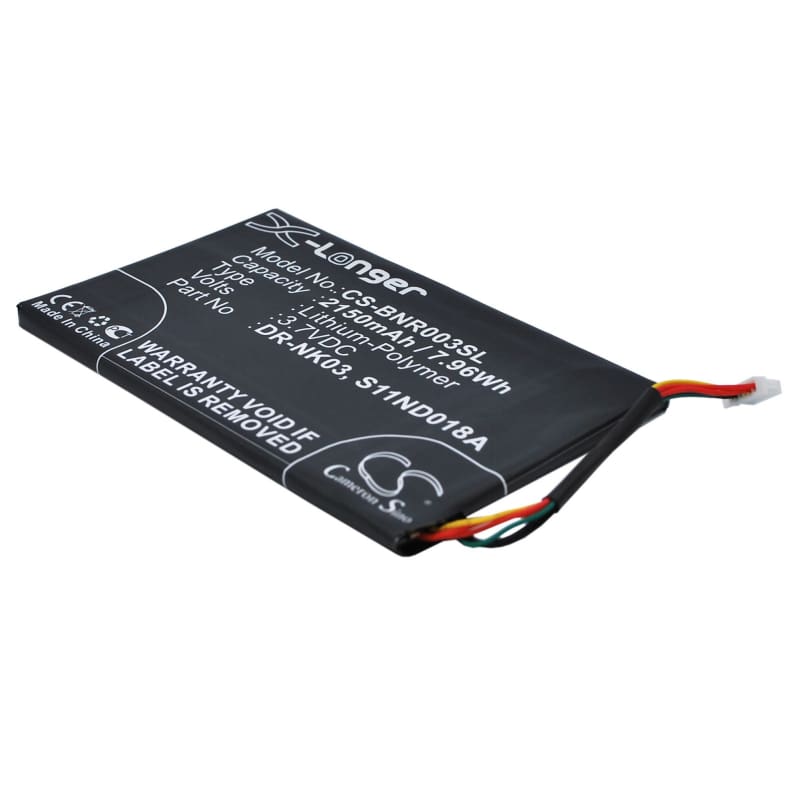 Premium Battery for Barnes & Noble Nook Simple Touch, Bnrv300, Simple Touch 6 Inch 3.7V, 2150mAh - 7.96Wh