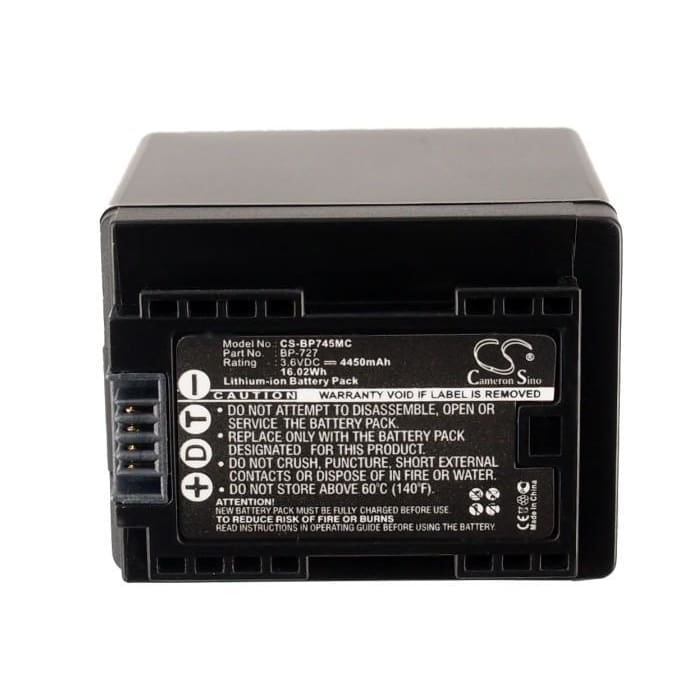 Premium Battery for Canon Ixia Hf R306, Legria 3.6V, 4450mAh - 16.02Wh