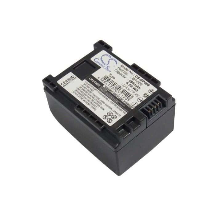 Premium Battery for Canon BP-809, Fs10, FS11, FS100 Flash Memory Camcorder, 7.4V, 890mAh - 6.59Wh