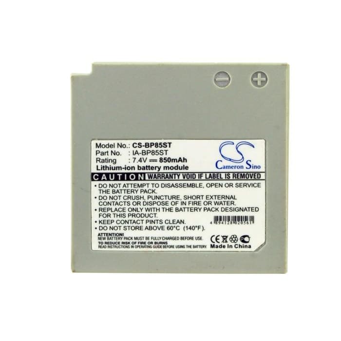 Premium Battery for Samsung Hmx-h106, Sc-hmx10, Sc-hmx10a, Sc-hmx20, 7.4V, 850mAh - 6.29Wh