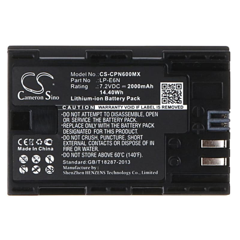 Premium Battery for Canon Eos 5d Mark Ii, 7.2V, 2000mAh - 14.40Wh