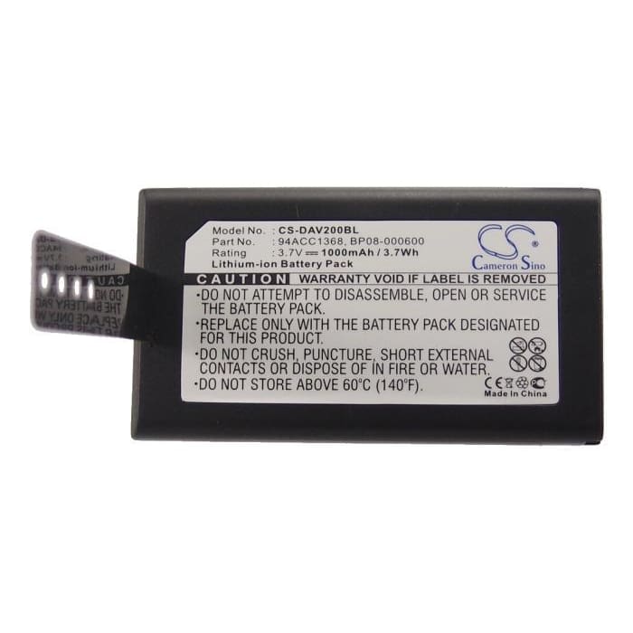 Premium Battery for Datalogic, Cvr2, Memor X3 3.7V, 1000mAh - 3.70Wh