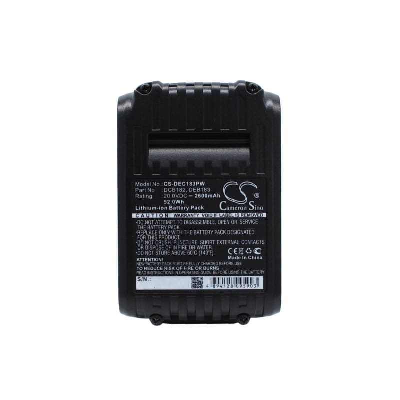 Premium Battery for Dewalt Dcd740, Dcd740b, Dcd780 20V, 2600mAh - 52.00Wh