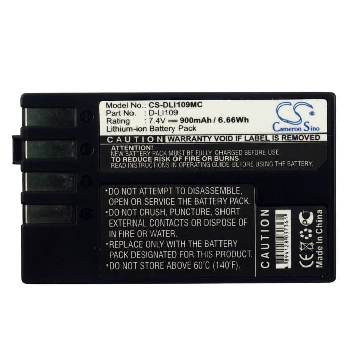 Premium Battery for Pentax K-2, K-r 7.4V, 900mAh - 6.66Wh