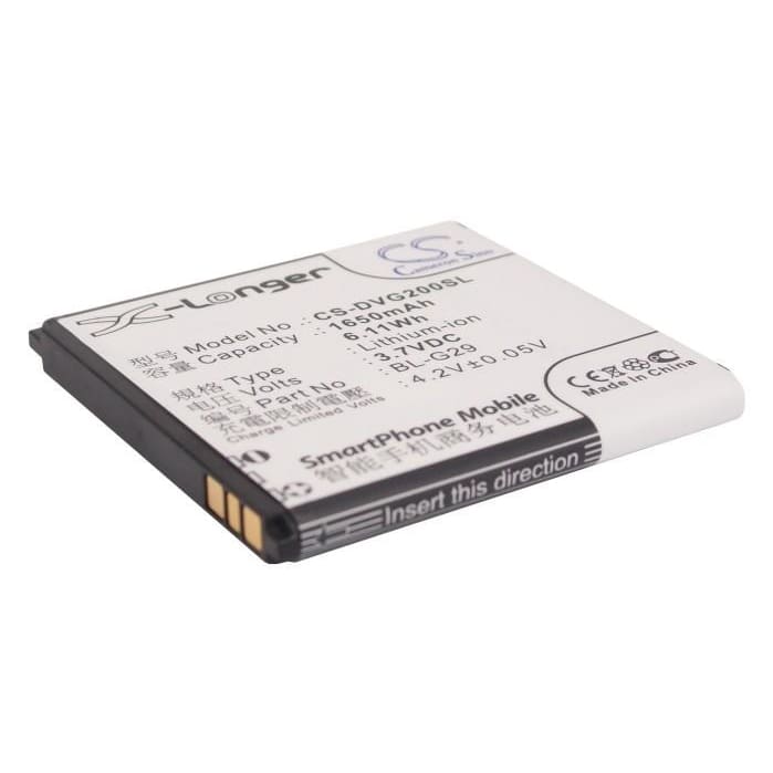 Battery for DOOV D200T, D210T, IEva D2 3.7V 1650mAh