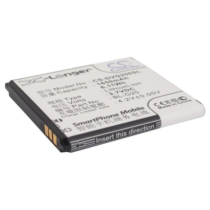 Battery for DOOV D3, HOSIN U6, Yusun i2 3.7V 1650mAh