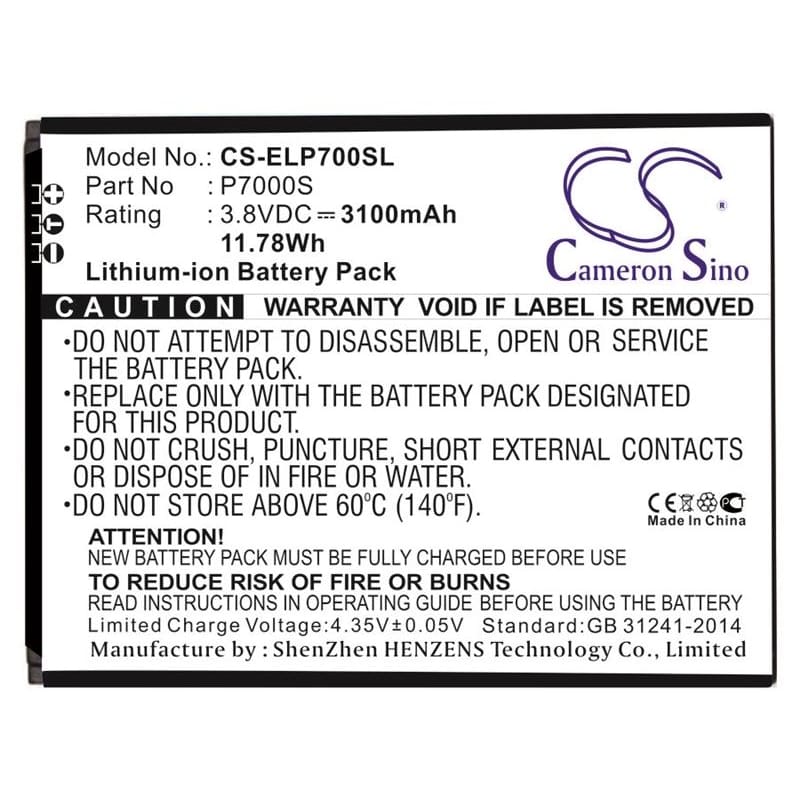 Battery for Elephone P7000, Precious P7000 3.8V 2200mAh