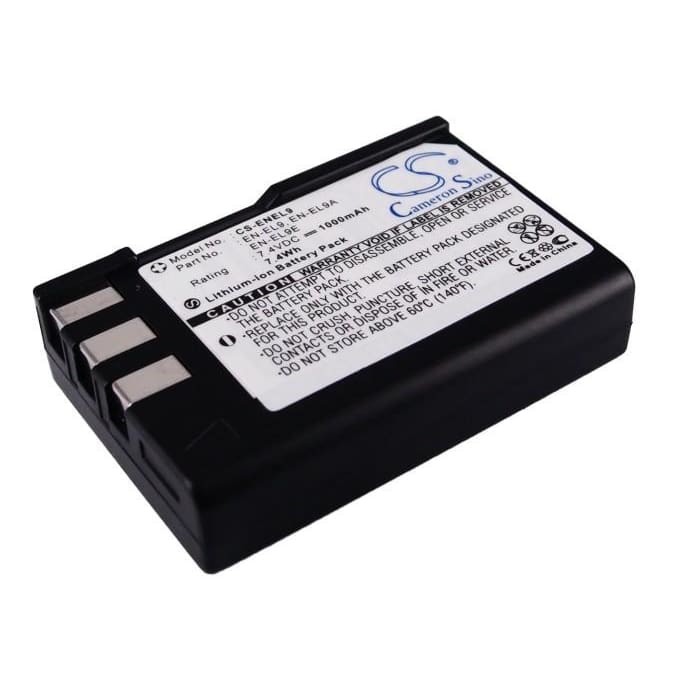 Premium Battery for Nikon D3000, D40, D40a, D40c, 7.4V, 1000mAh - 7.40Wh