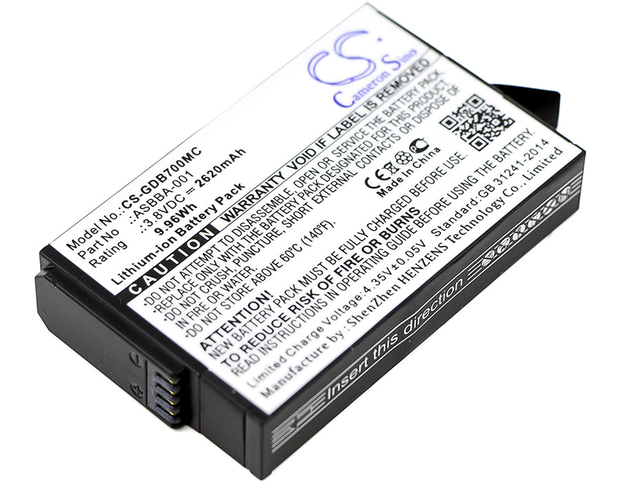 Premium Battery for Gopro, Fusion 3.8V, 2620mAh - 9.96Wh
