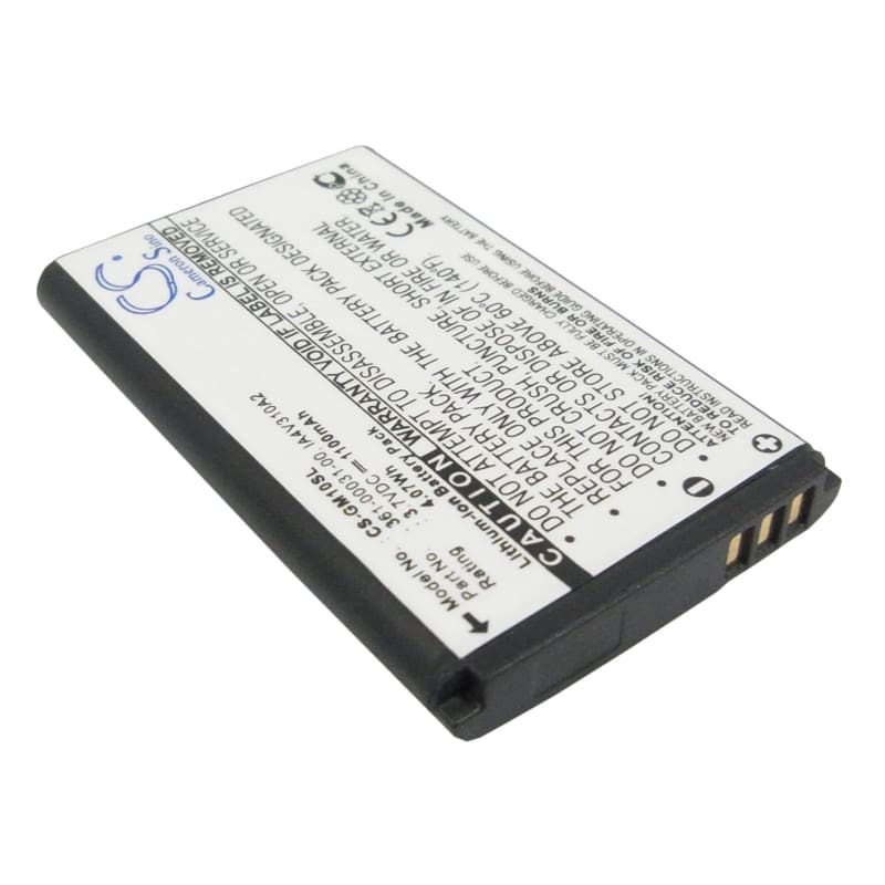 Premium Battery for Garmin Gps Mobile 10, Gps Mobile 10x, Gps10 3.7V, 1100mAh - 4.07Wh